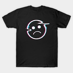 Sad Boi Pink Aesthetic Vaporwave Sadboi Sad Face Glitch Art T-Shirt